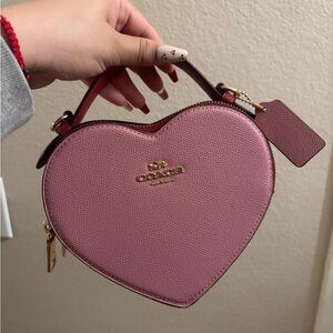 LIMITED EDITION Coach Valentine Collection 2022 Pink Heart Shaped Crossbody Bag